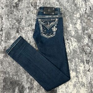 Miss Me Women's Blue Straight Blue Jeans 23 waist Size 000